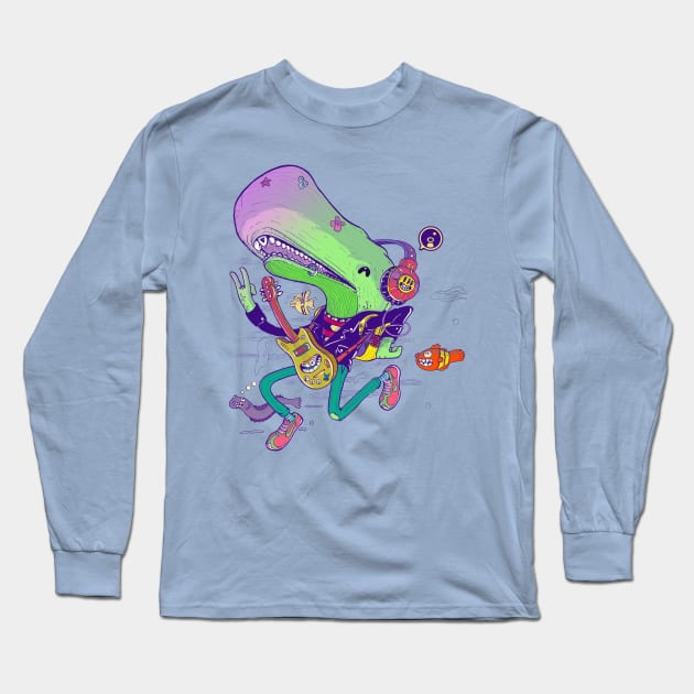 Rock whale Long Sleeve T-Shirt by Ilustronauta